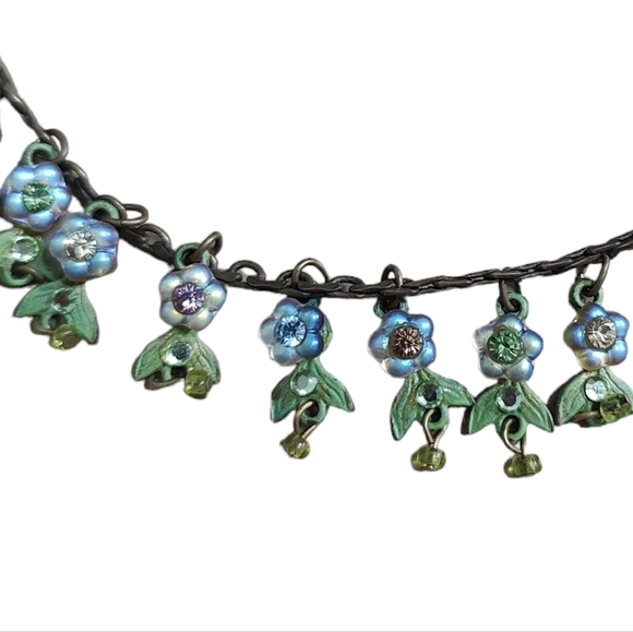 Michal Negrin Swarovski crystal flower chandelier necklace - Picture 4 of 4